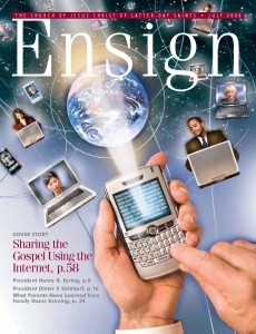 July Ensign cover Sharing the Gospel Using the Internet