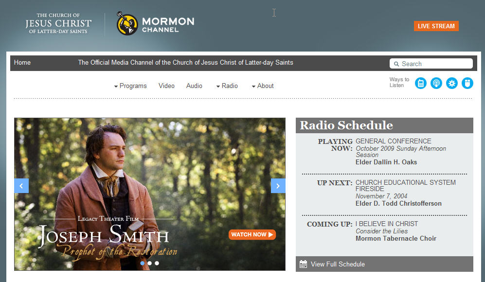 Mormon Channel Website Redesigned