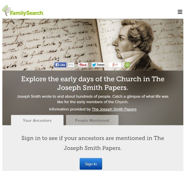 FamilySearch Partners With Joseph Smith Papers