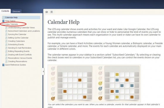 LDS.org Calendar Video Tutorials | LDS365: Resources from the Church & Latter-day Saints worldwide