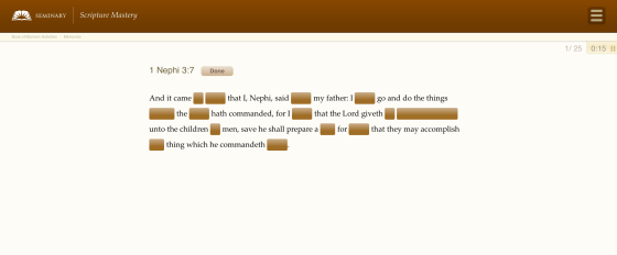 LDS Seminary Scripture Mastery Site