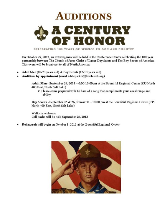 BSA Celebration Auditions Notice