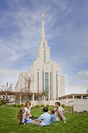 family at temple