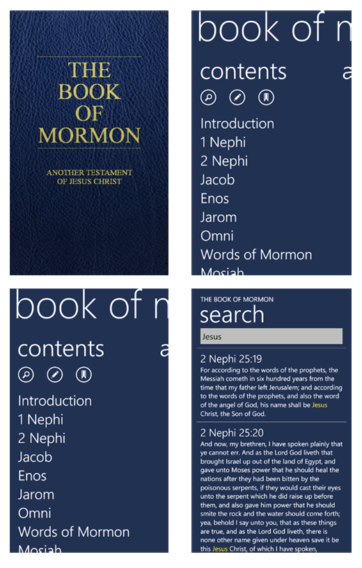 Book of Mormon Mobile App for Windows Phone 7