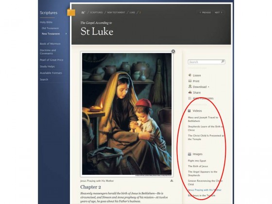 Scriptures.lds.org Provides Pictures and Videos