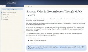 Showing Video in LDS Meetinghouses With Mobile Devices
