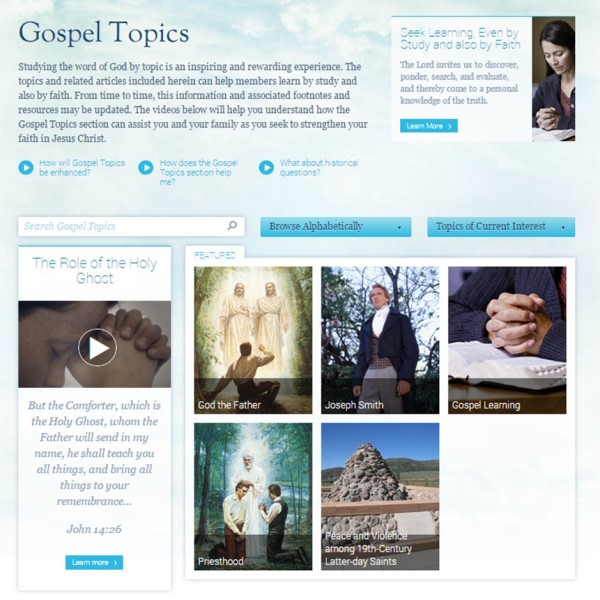 New Essays of Public Interest on Gospel Topics Page
