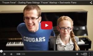 “Frozen Fever” Dueling Piano Siblings “Frozen” Mashup + Backwards Piano