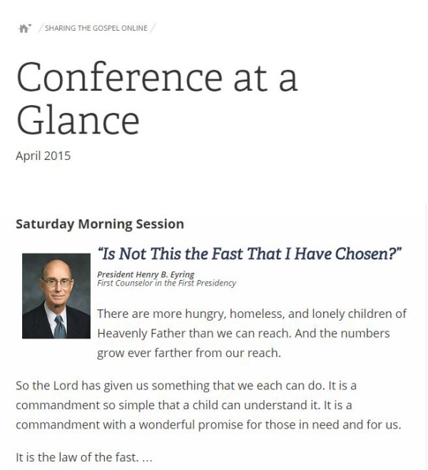 LDS.org “Conference at a Glance” Provides Quick Summary of Talks