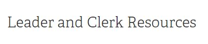 Leader and Clerk Resources Update June 2017