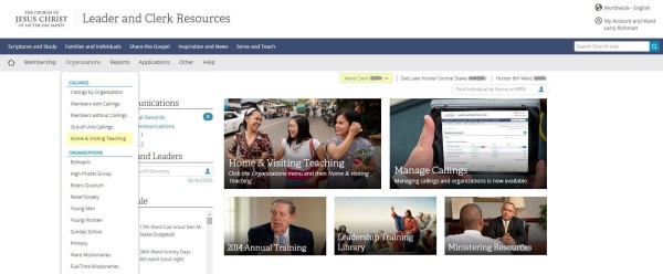 Leader & Clerk Resources: Manage Home & Visiting Teaching Online