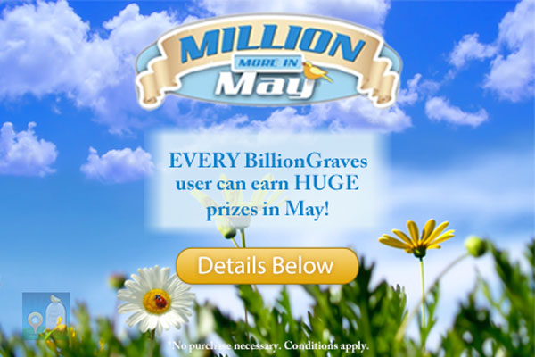 BillionGraves Million More in May Madness 2017