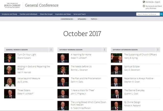 Text of LDS General Conference, October 2017
