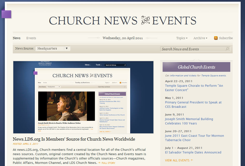 Provides LDS News for Members Worldwide LDS365