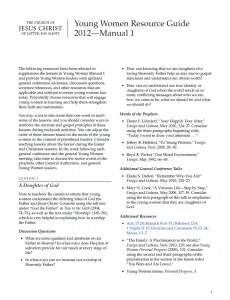 Online Resource Guides for YM/YW Lessons