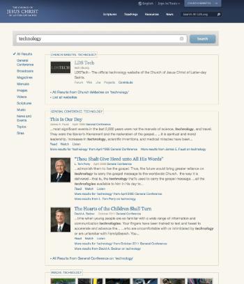 New Search on LDS.org