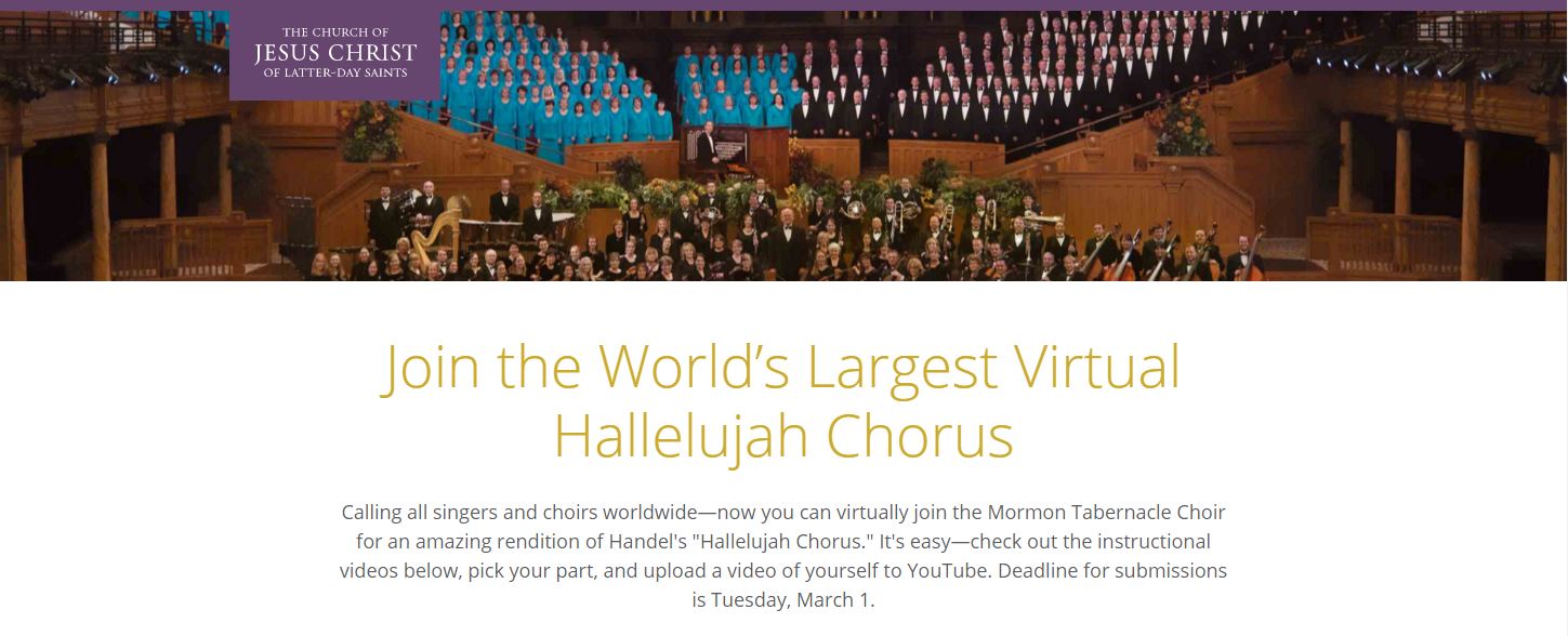 Sing Messiah Hallelujah Chorus with the Mormon Tabernacle Choir