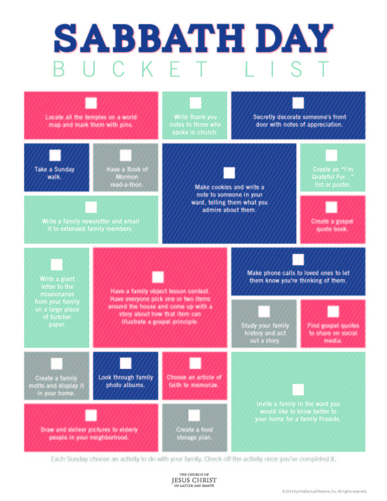 20 Ideas for Making the Sabbath a Delight LDS365 Resources from the