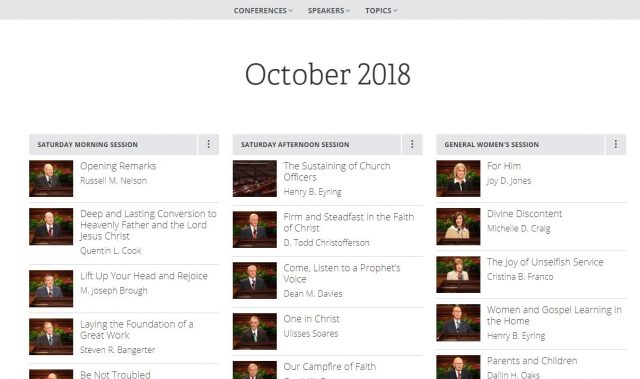 Text of LDS General Conference, October 2018