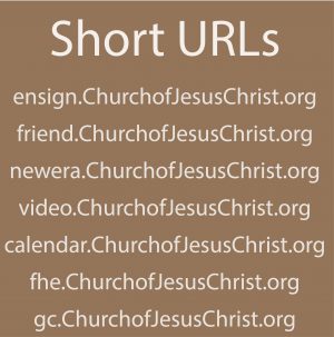 Church LDS Websites Short Vanity URLs
