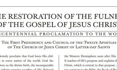 Prophet Introduces a New Proclamation to the World: “The Restoration of the Fulness of the Gospel of Jesus Christ”