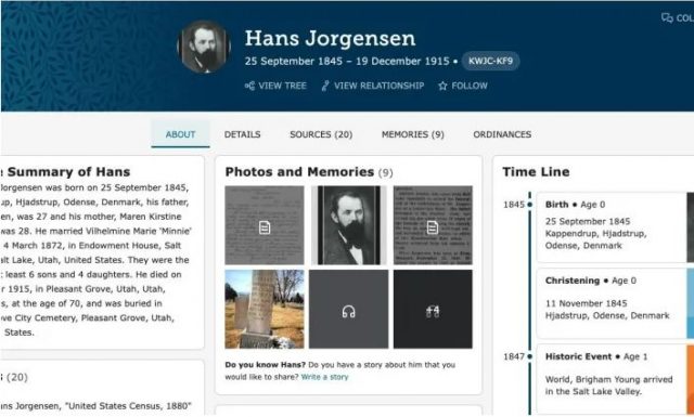 Redesigned FamilySearch Person Page