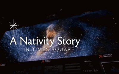 Nativity Video in Times Square in New York City