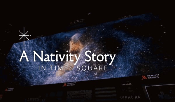 Nativity Video in Times Square in New York City