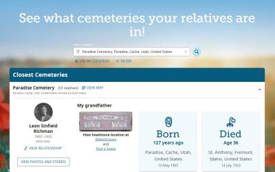 See Which Cemeteries Your Relatives Are In