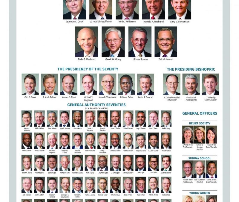 Download Chart of General Authorities & General Officers for October 2025 General Conference