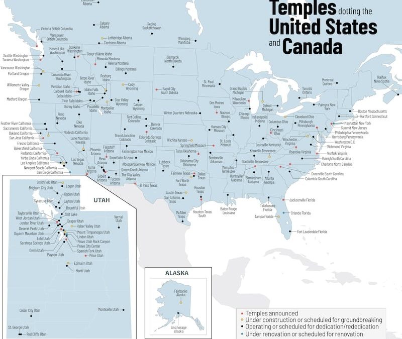 Maps Showing 382 Latter-day Saint Temples