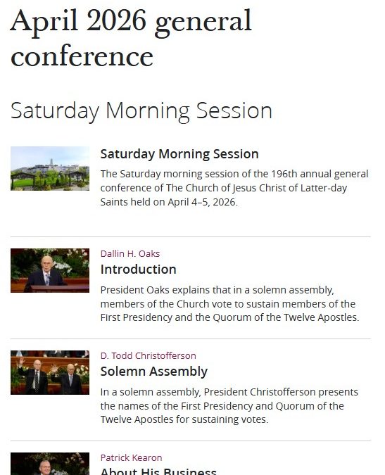 Text of April 2026 General Conference Now Available