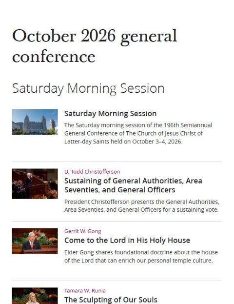 Text of October 2026 General Conference Now Available | LDS365 ...