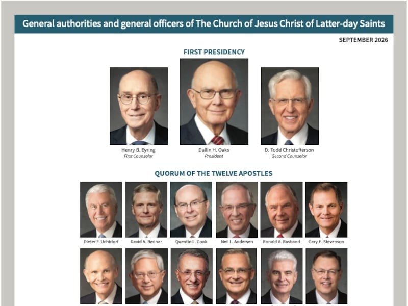 Download an Updated September 2026 Chart of General Authorities and General Officers